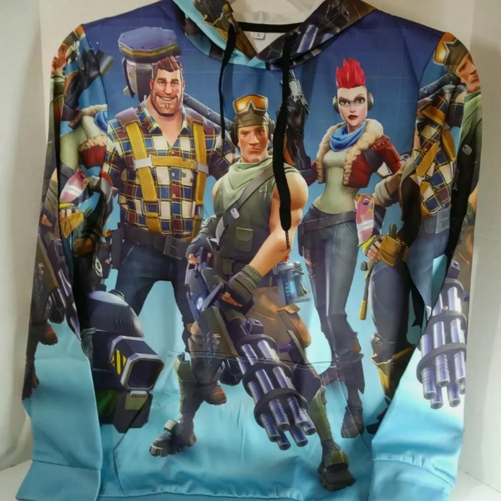 Cosplay Boy's Size Large Multicolored 3D Graphic Pullover Hoodie Sweatshirt
